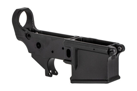 The Centurion Arms CM4 Stripped AR-15 lower receiver features .154 trigger pin holes